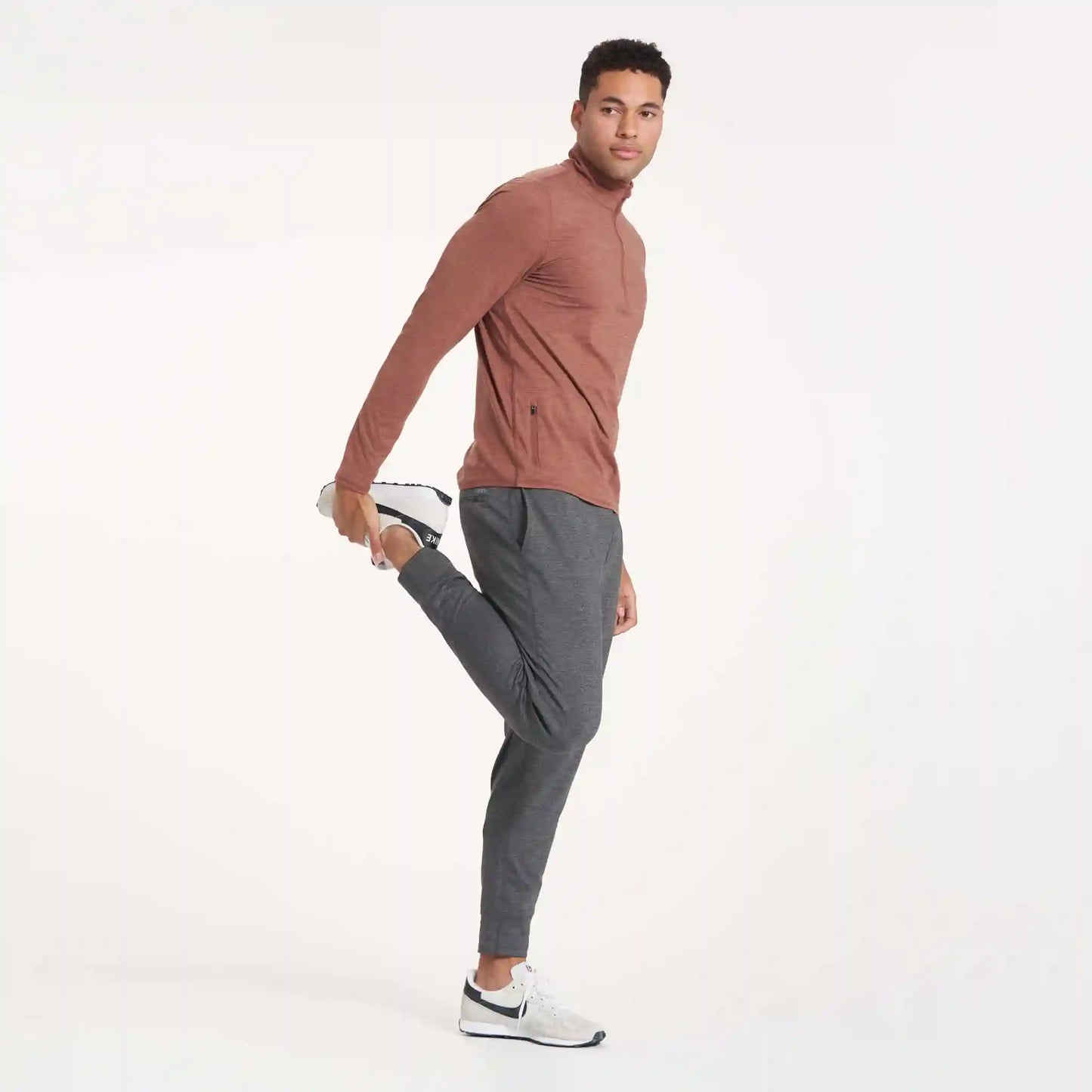 Ease Performance Half Zip | Dark Terracotta Heather
