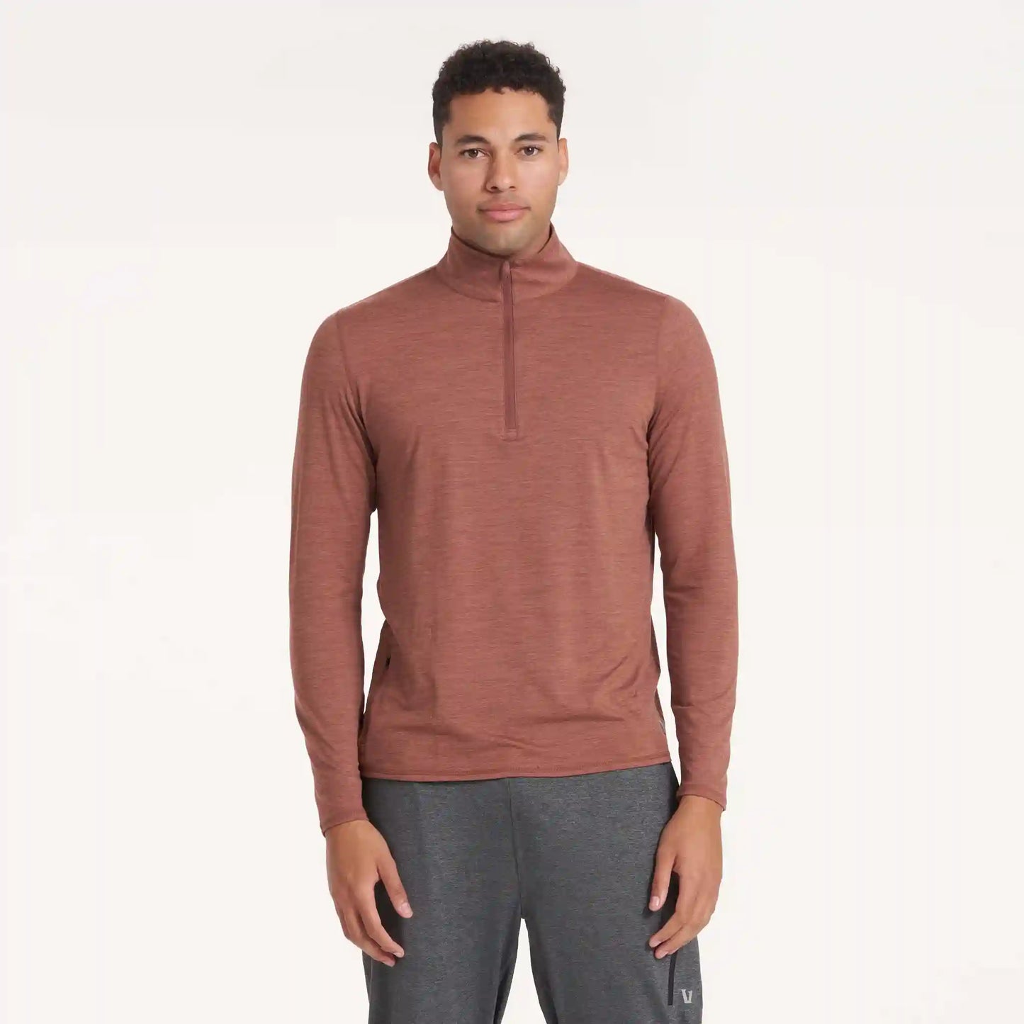 Ease Performance Half Zip | Dark Terracotta Heather