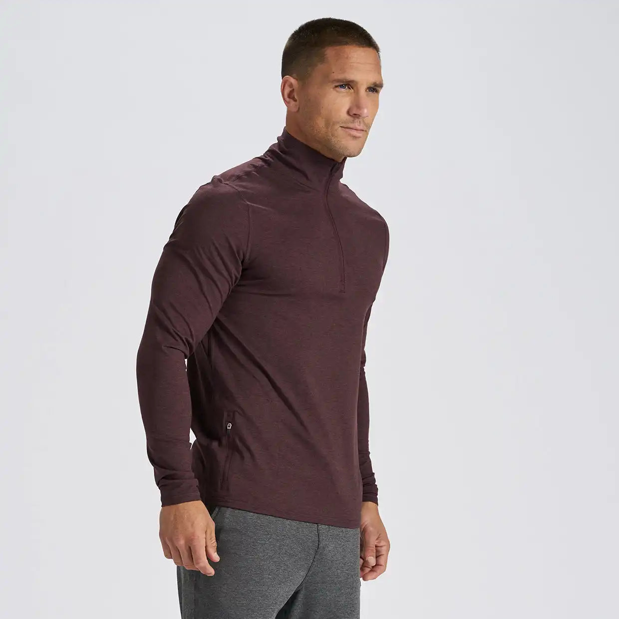 Ease Performance Half Zip | Oxblood Heather