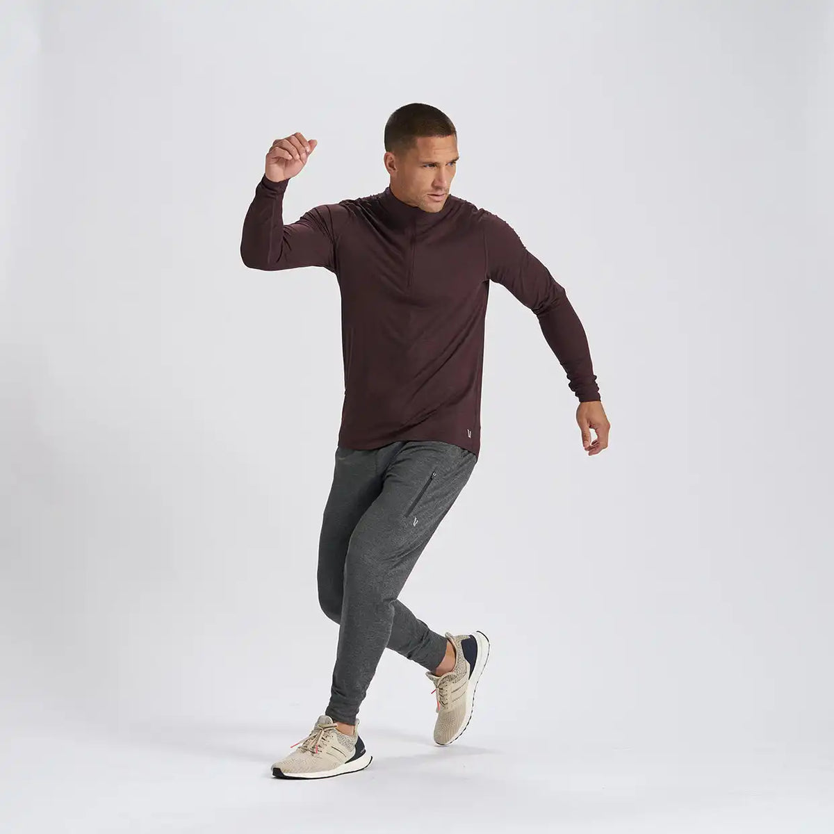 Ease Performance Half Zip | Oxblood Heather