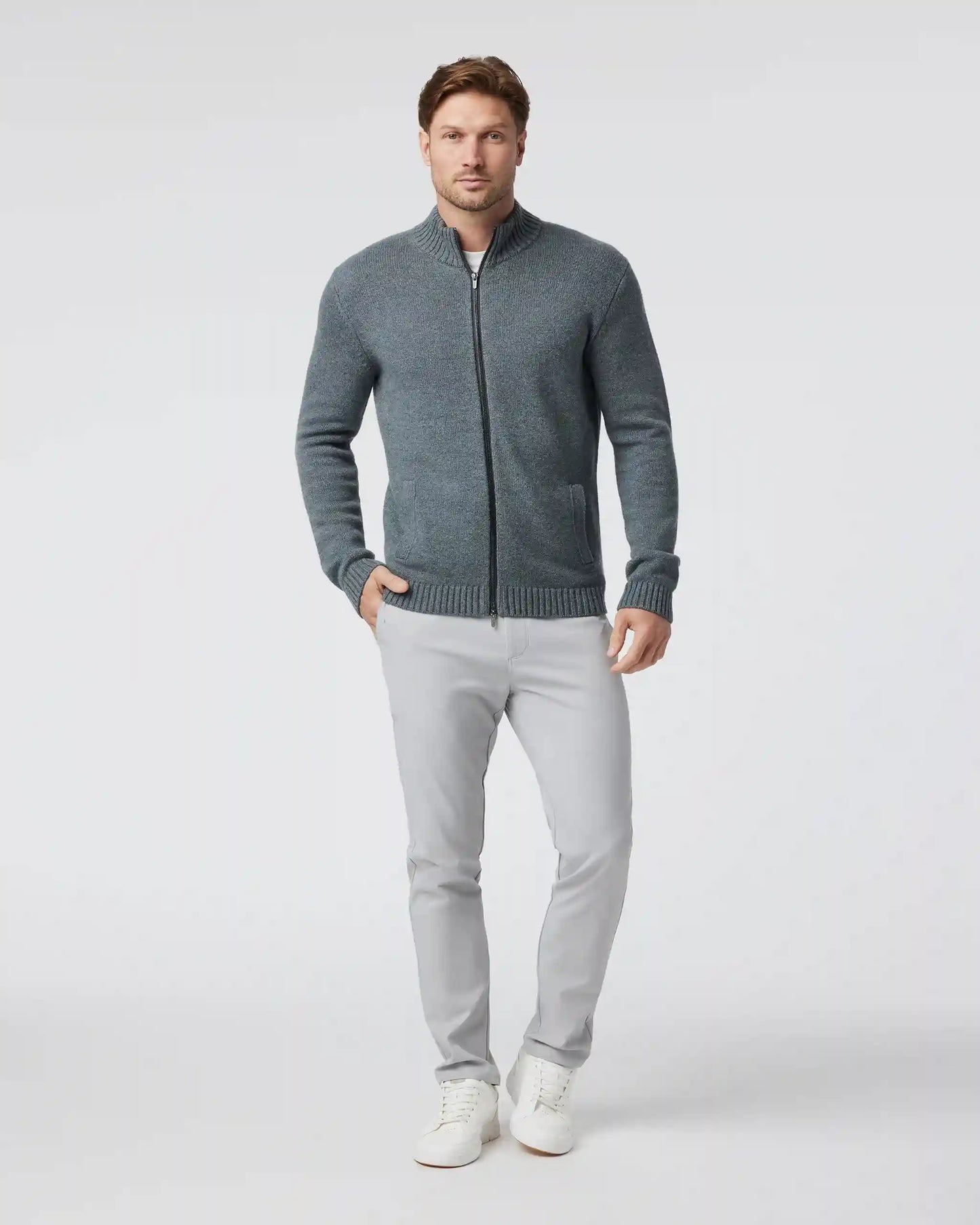Denver Full Zip Sweater | Charcoal