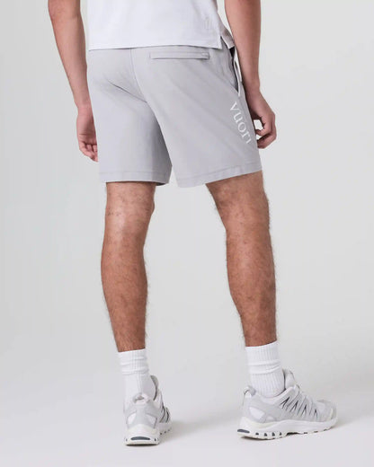 Crosscourt Short Unlined 7" | Amethyst Grey Logo Graphic