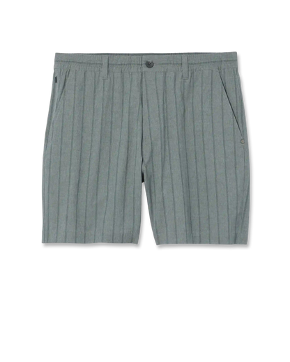 Aim Elastic Waist Short 7" | Concrete Marina Stripe Linen Texture
