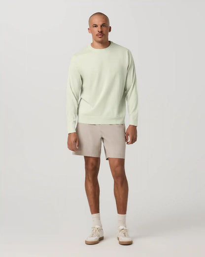 Aim Elastic Waist Short 7" | Khaki Linen Texture