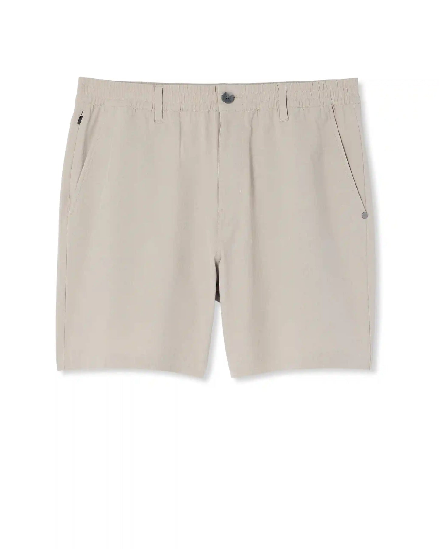 Aim Elastic Waist Short 7" | Khaki Linen Texture