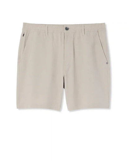 Aim Elastic Waist Short 7" | Khaki Linen Texture