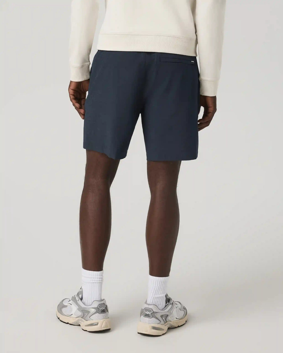 Aim Elastic Waist Short 7" | Navy Linen Texture