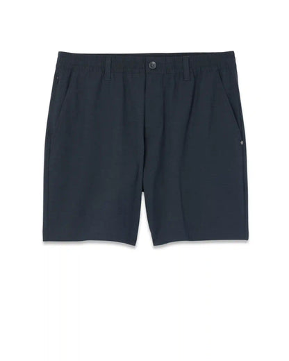 Aim Elastic Waist Short 7" | Navy Houndstooth Linen Texture