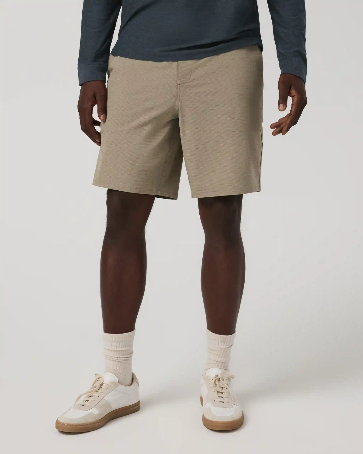 Aim Short 8" | Gravel Slub Stripe