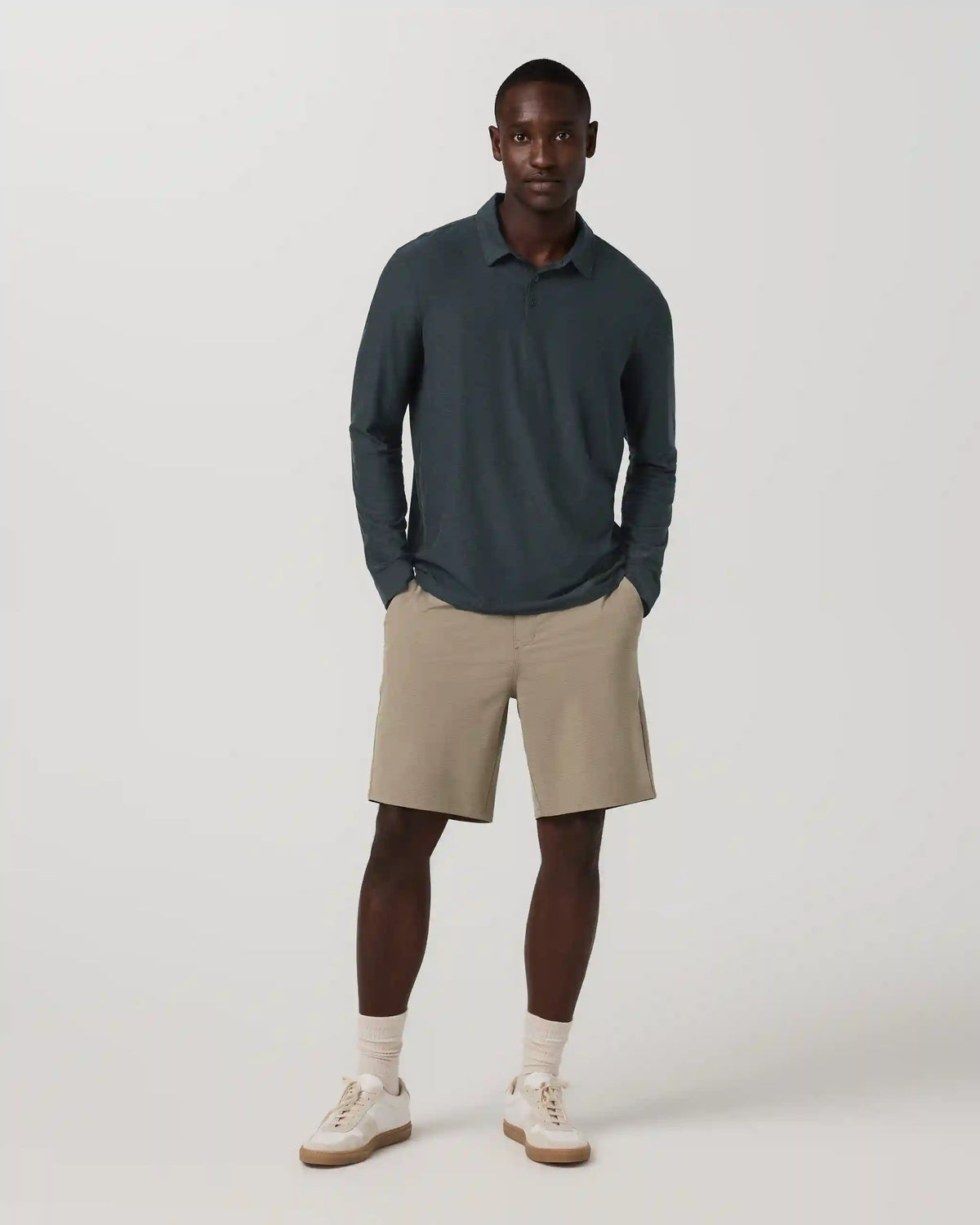 Aim Short 8" | Gravel Slub Stripe