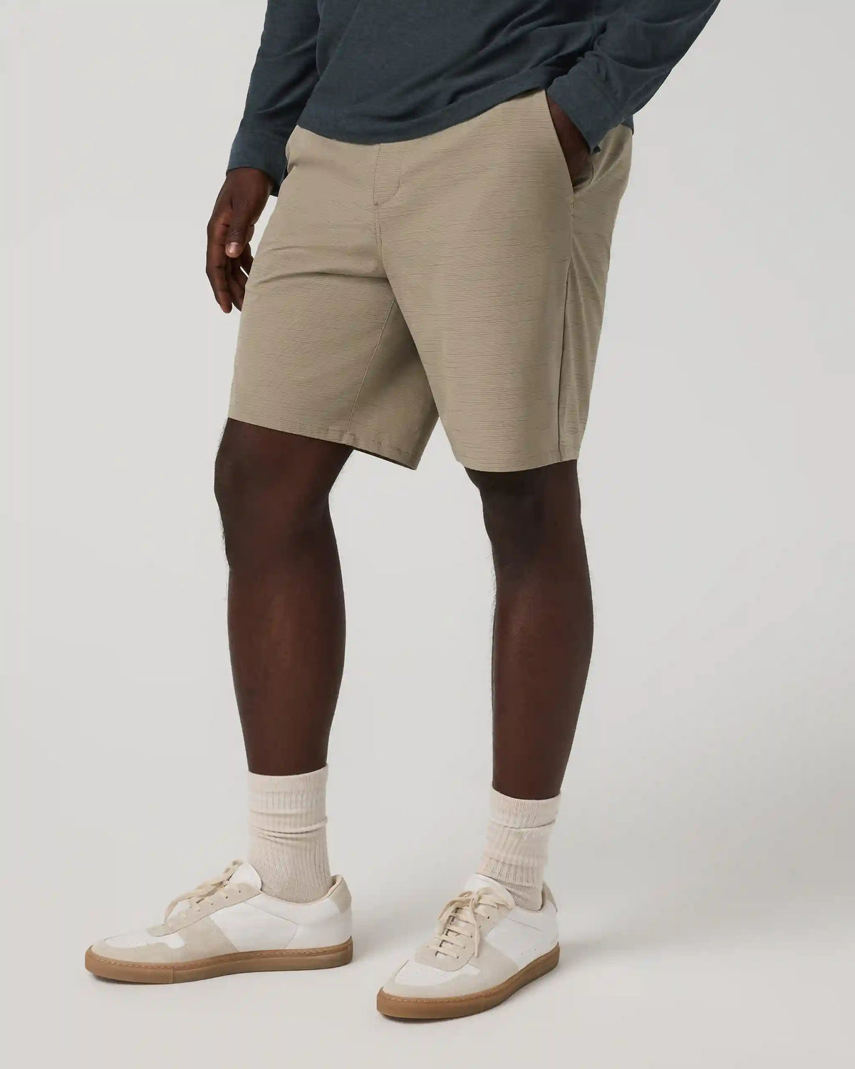 Aim Short 8" | Gravel Slub Stripe