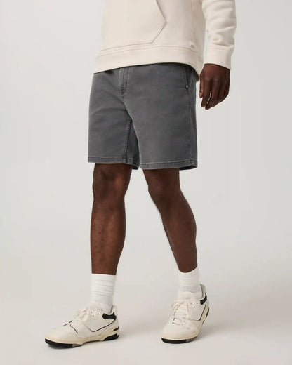 Benton Twill Elastic Waist Short 8" | Dark Pewter