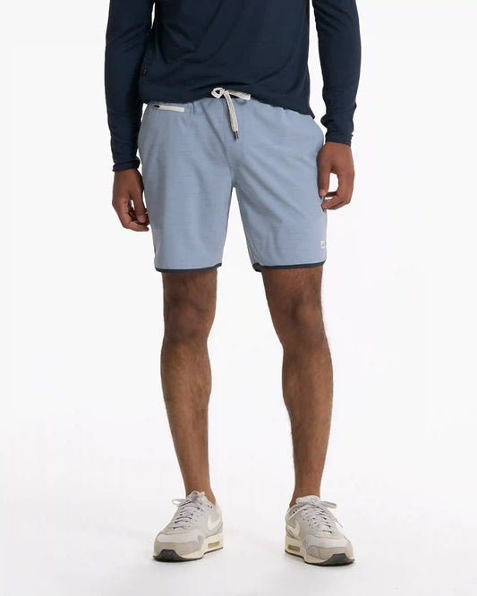 Banks Short Unlined 7" | Light Cloud Slub Stripe