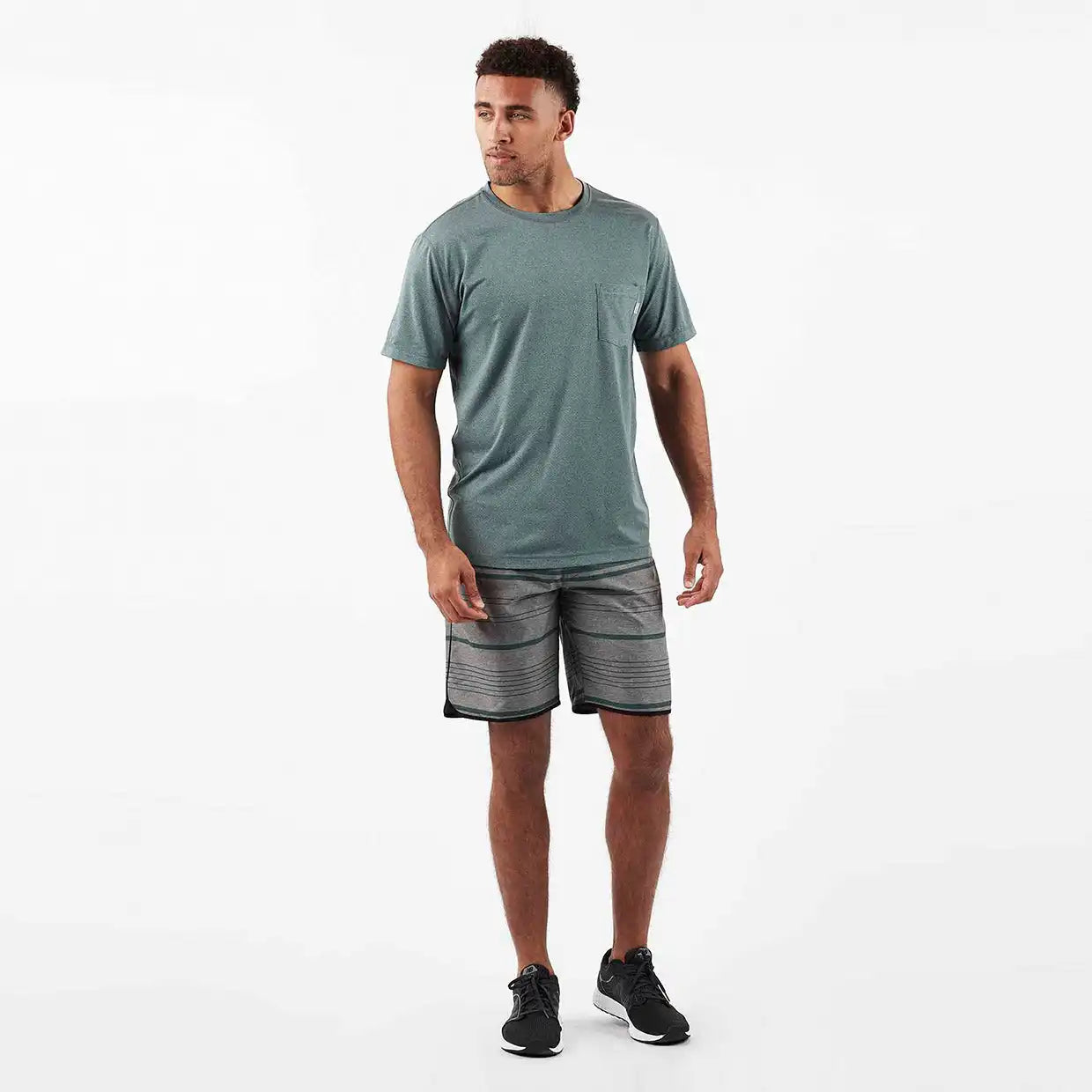 Banks Short Unlined 7" | Grey Texture Canyon Stripe