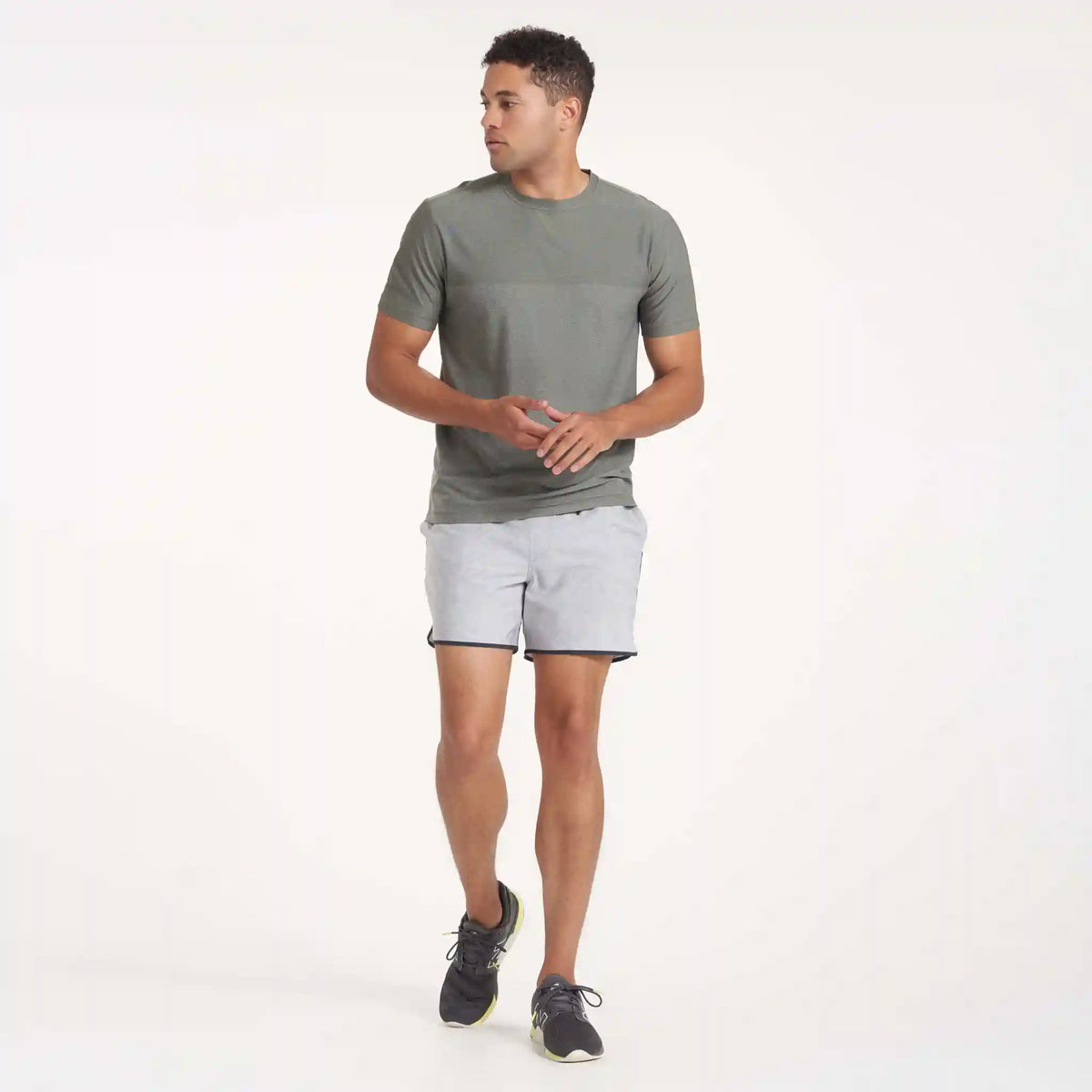 Banks Short Unlined 5" | Platinum Herringbone