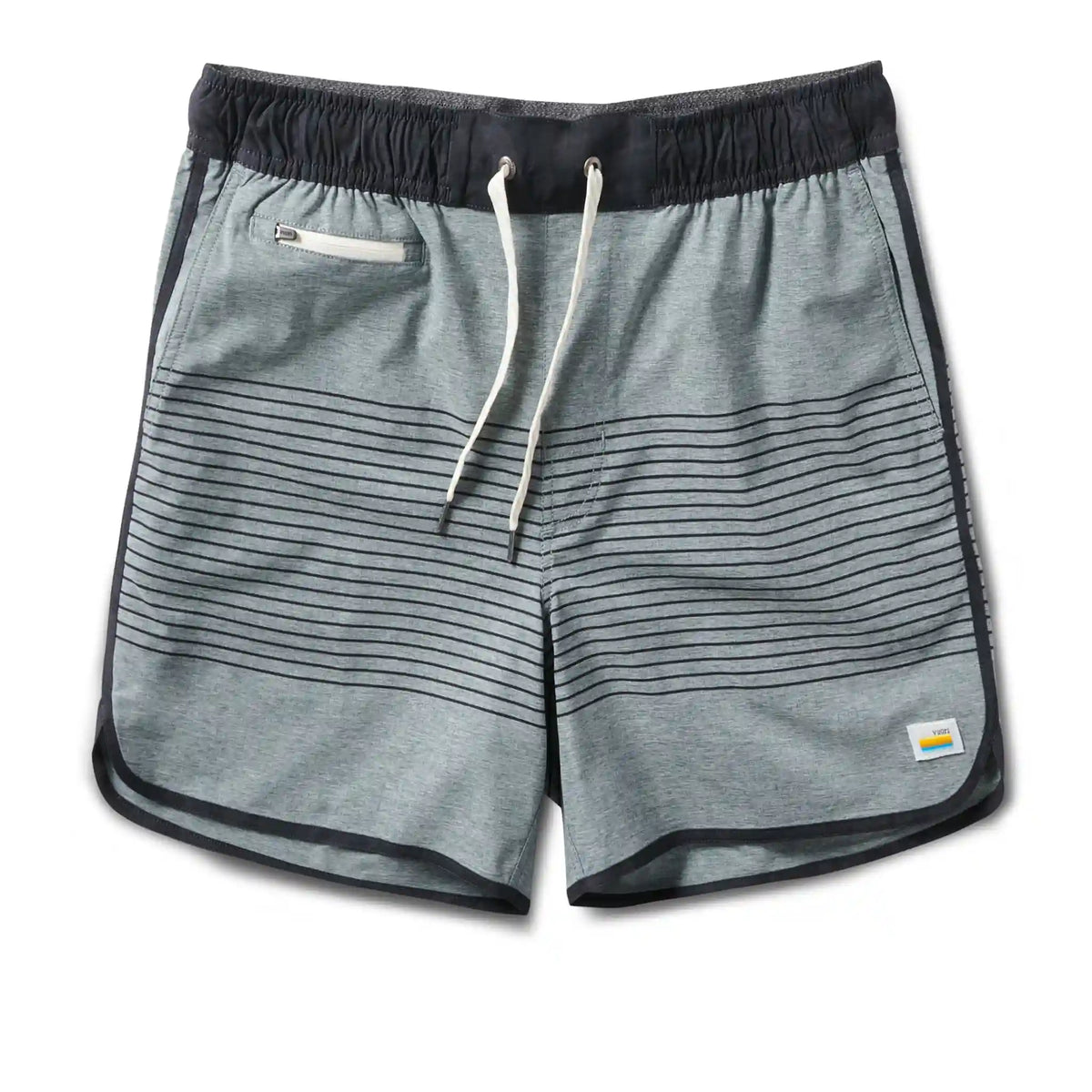 Banks Short Unlined 5" | Steel Blue Linen Texture Stripe