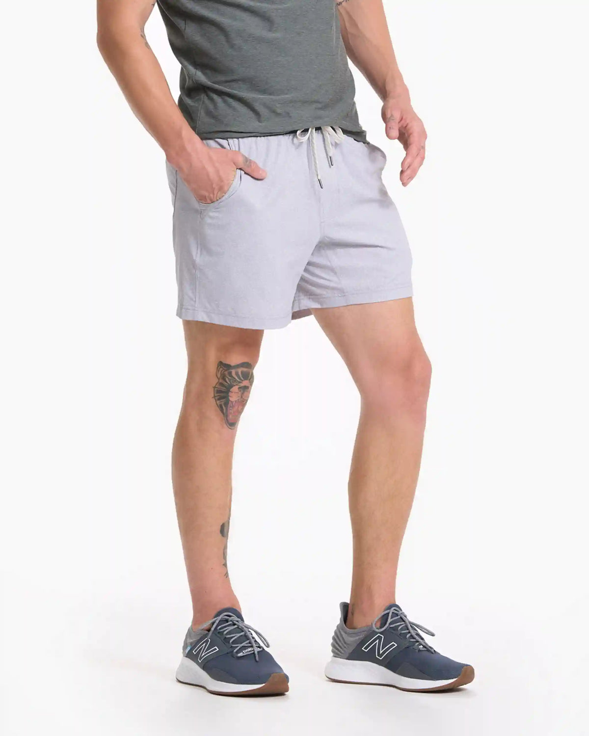 Kore Short Lined 5" | Platinum Dashed Lines