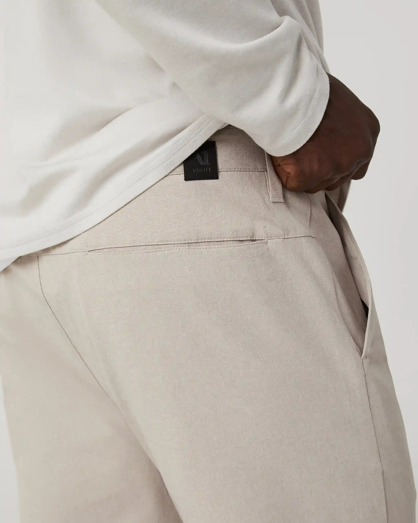 Aim Trouser Athletic Slim Fit 32" | Khaki Linen Texture