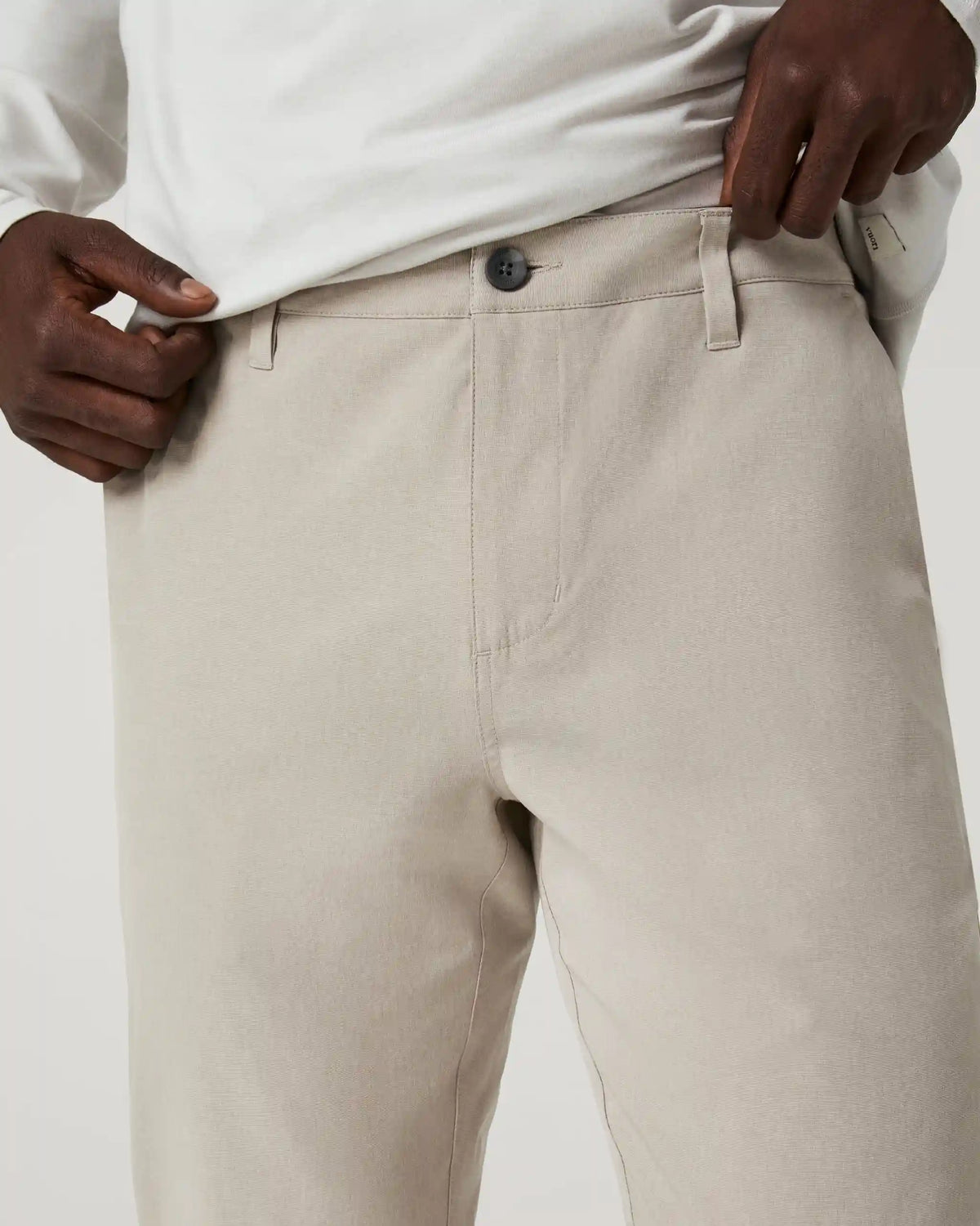 Aim Trouser Athletic Slim Fit 32" | Khaki Linen Texture
