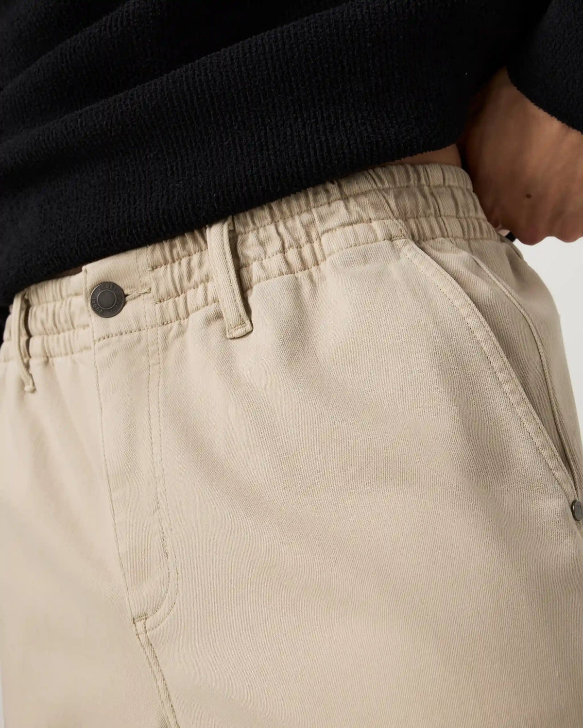 Benton Twill Elastic Waist Pant Relaxed Fit 30" | Limestone