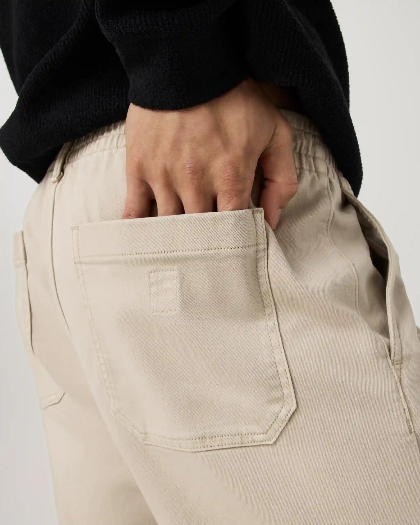 Benton Twill Elastic Waist Pant Relaxed Fit 30" | Limestone