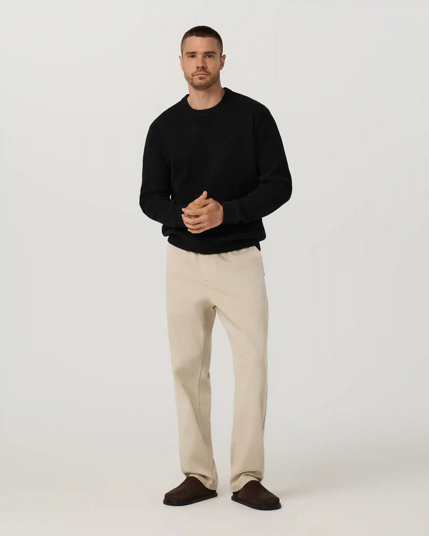 Benton Twill Elastic Waist Pant Relaxed Fit 30" | Limestone