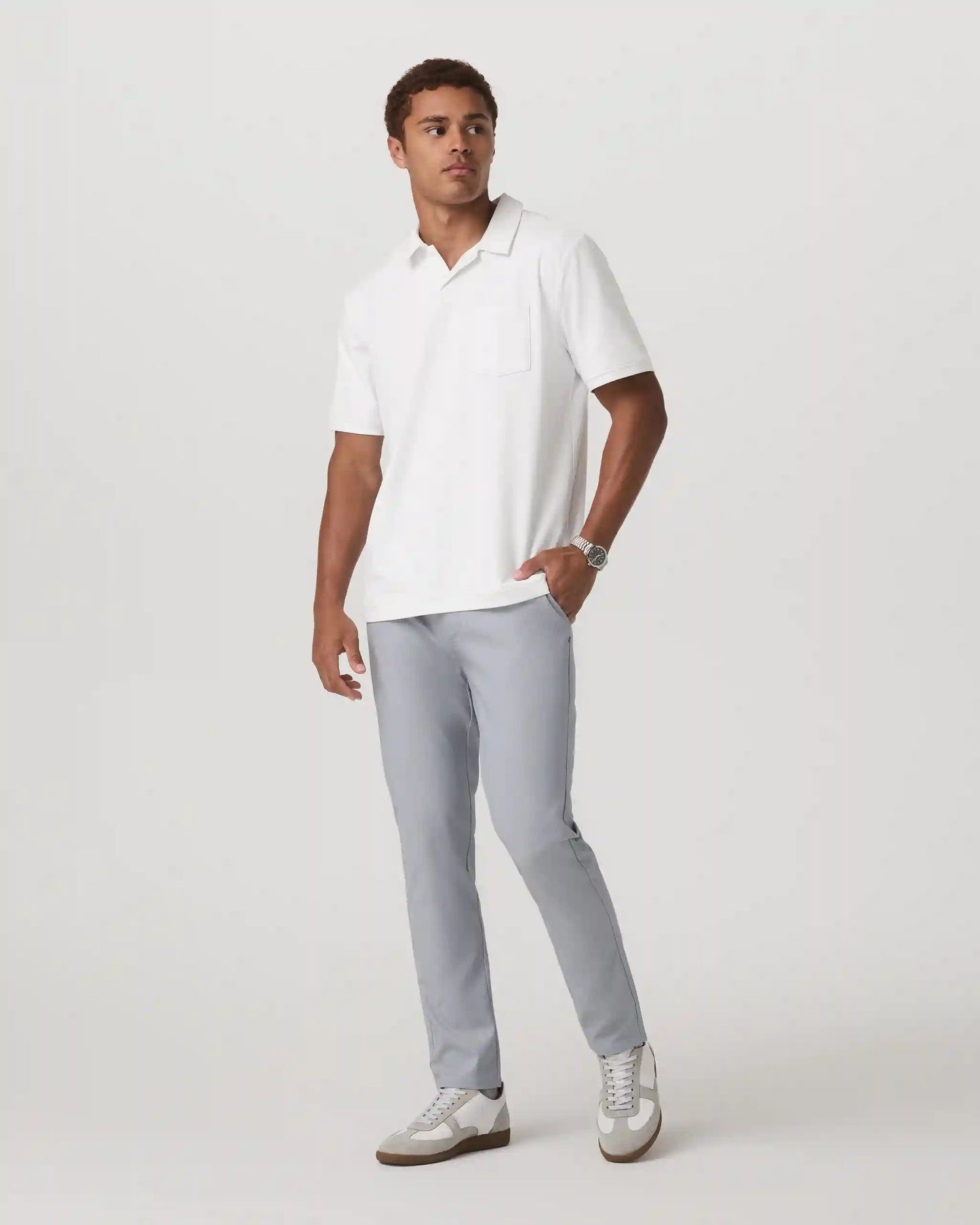 Cascade Tech Chino Pant Athletic Slim Fit 32" | Heather Grey