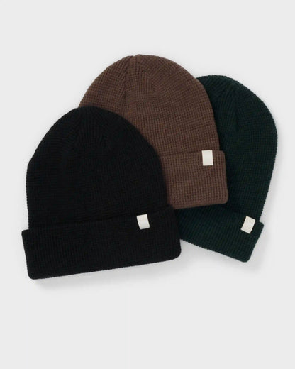 Alpine Waffle Beanie | Black