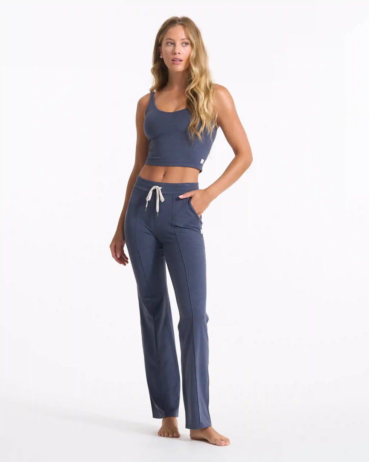 Halo Performance Crop | Azure Heather