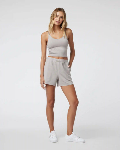Halo Performance Crop | Soft Pewter Heather