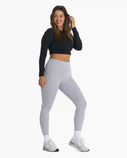 Long-Sleeve Lux Crop Tee | Black