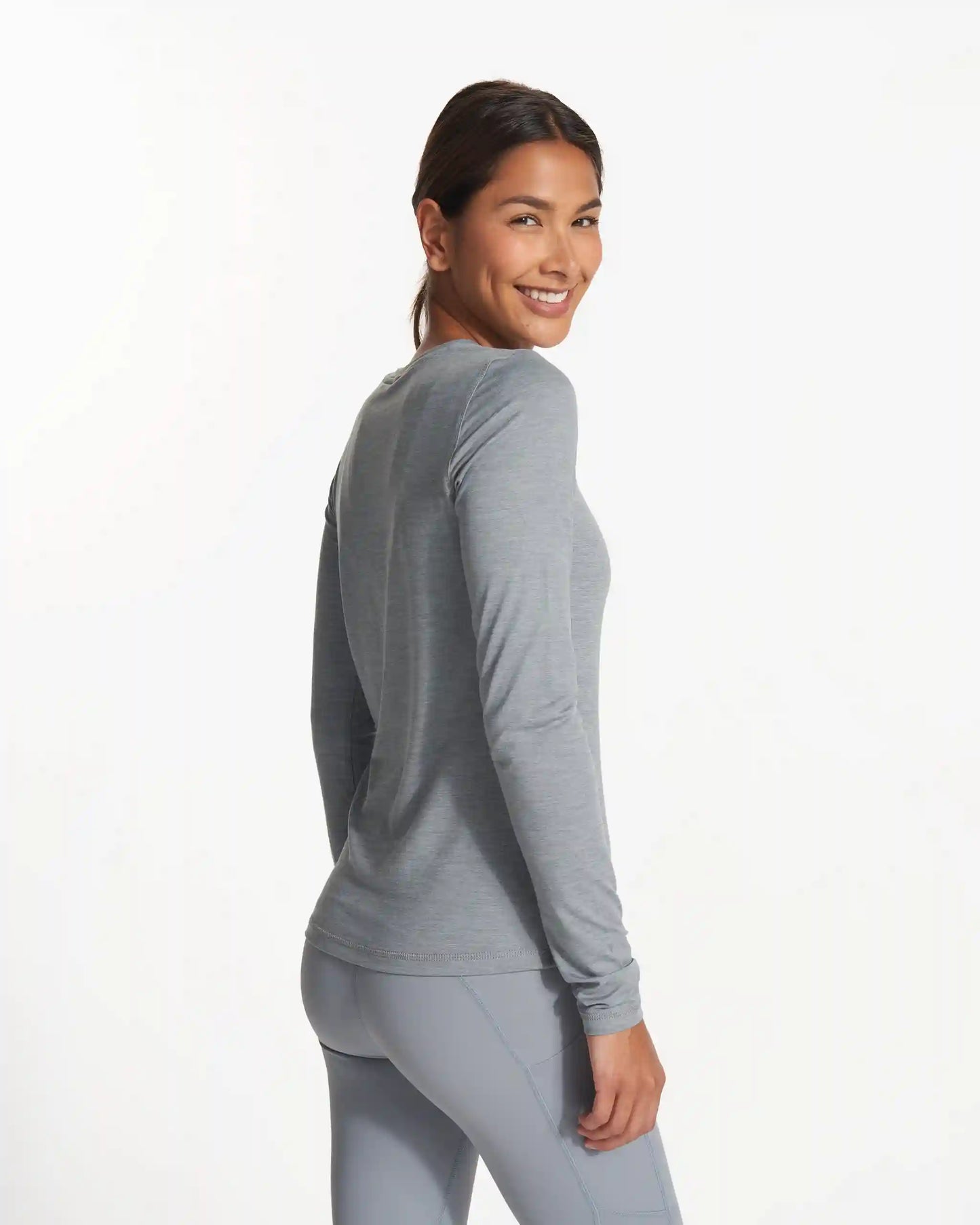 Long Sleeve Lux Crew | Flint Heather