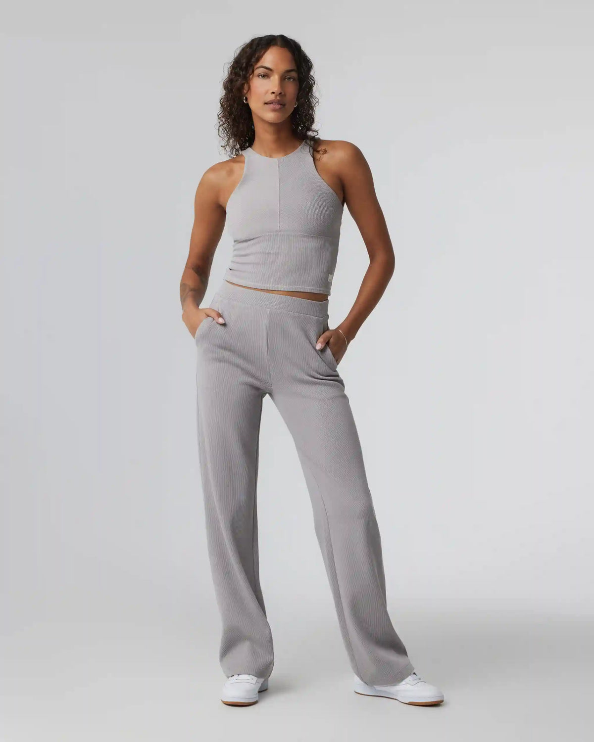 Aston Rib Crop | Soft Pewter