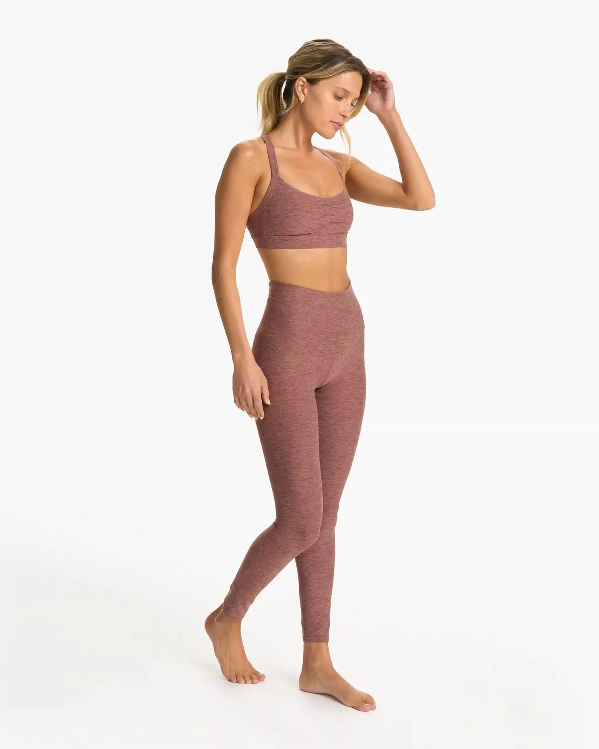 Elevation Ruched Bra | Hazelnut Heather