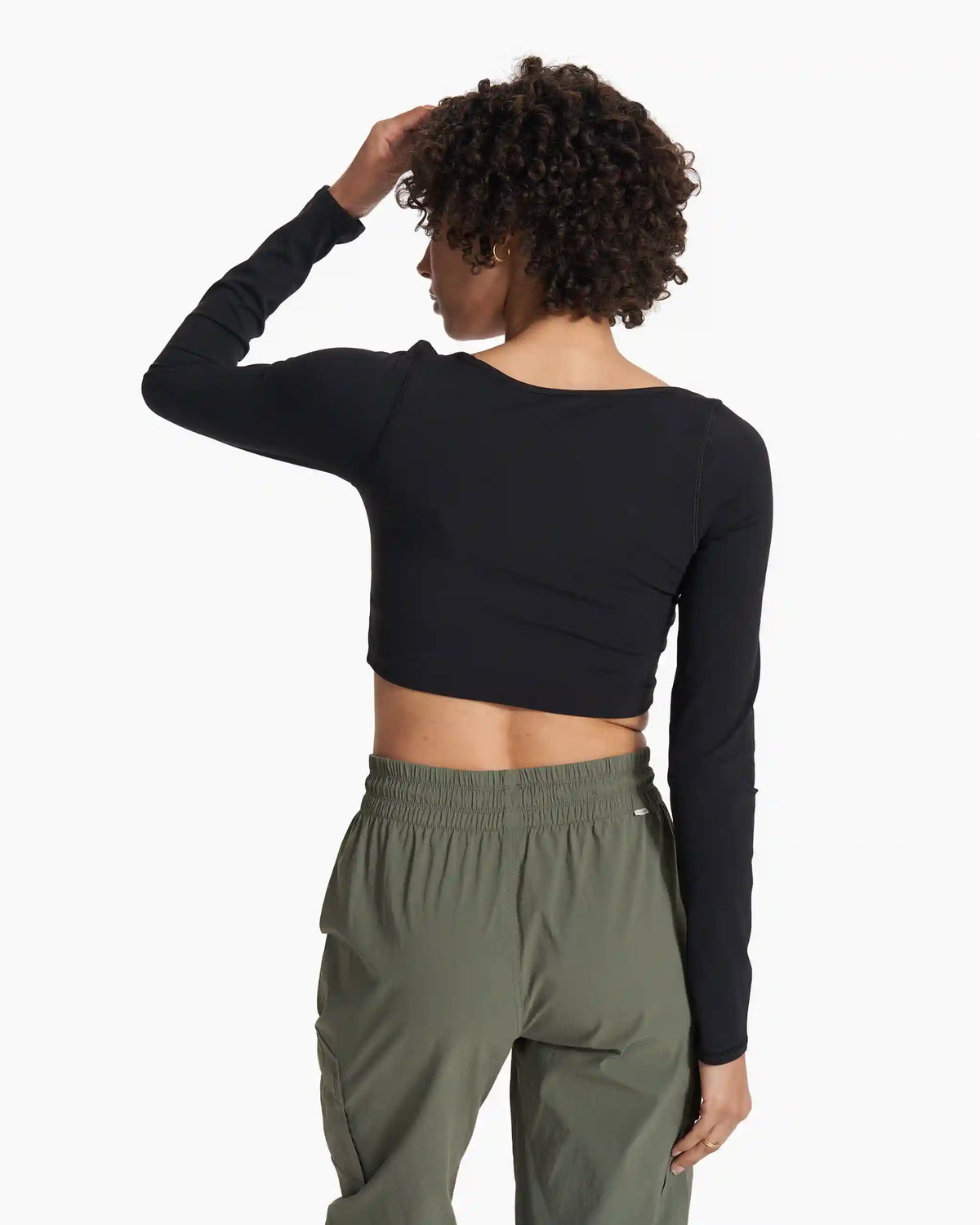 Long Sleeve Ruched Bra | Black