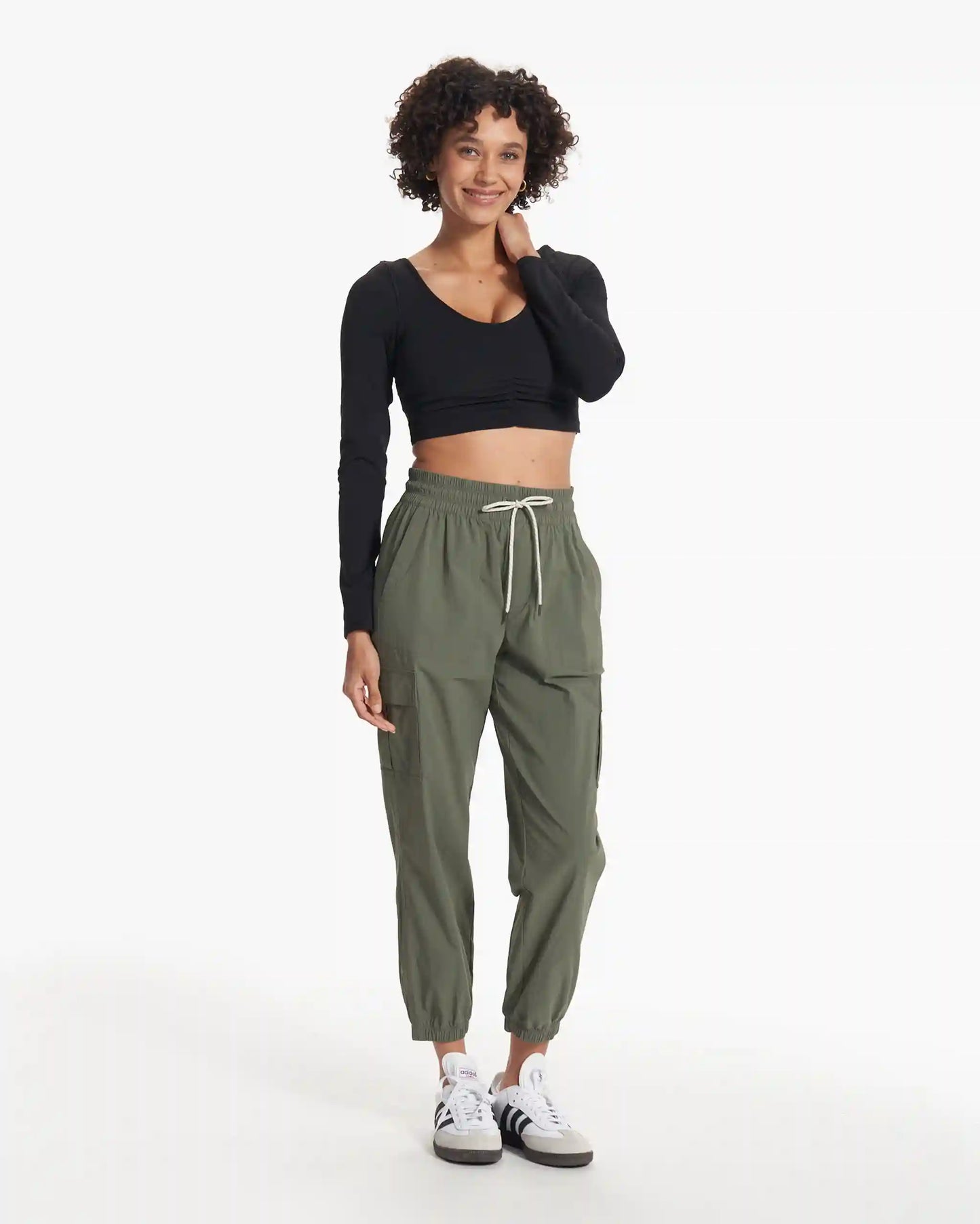 Long Sleeve Ruched Bra | Black