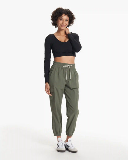 Long Sleeve Ruched Bra | Black