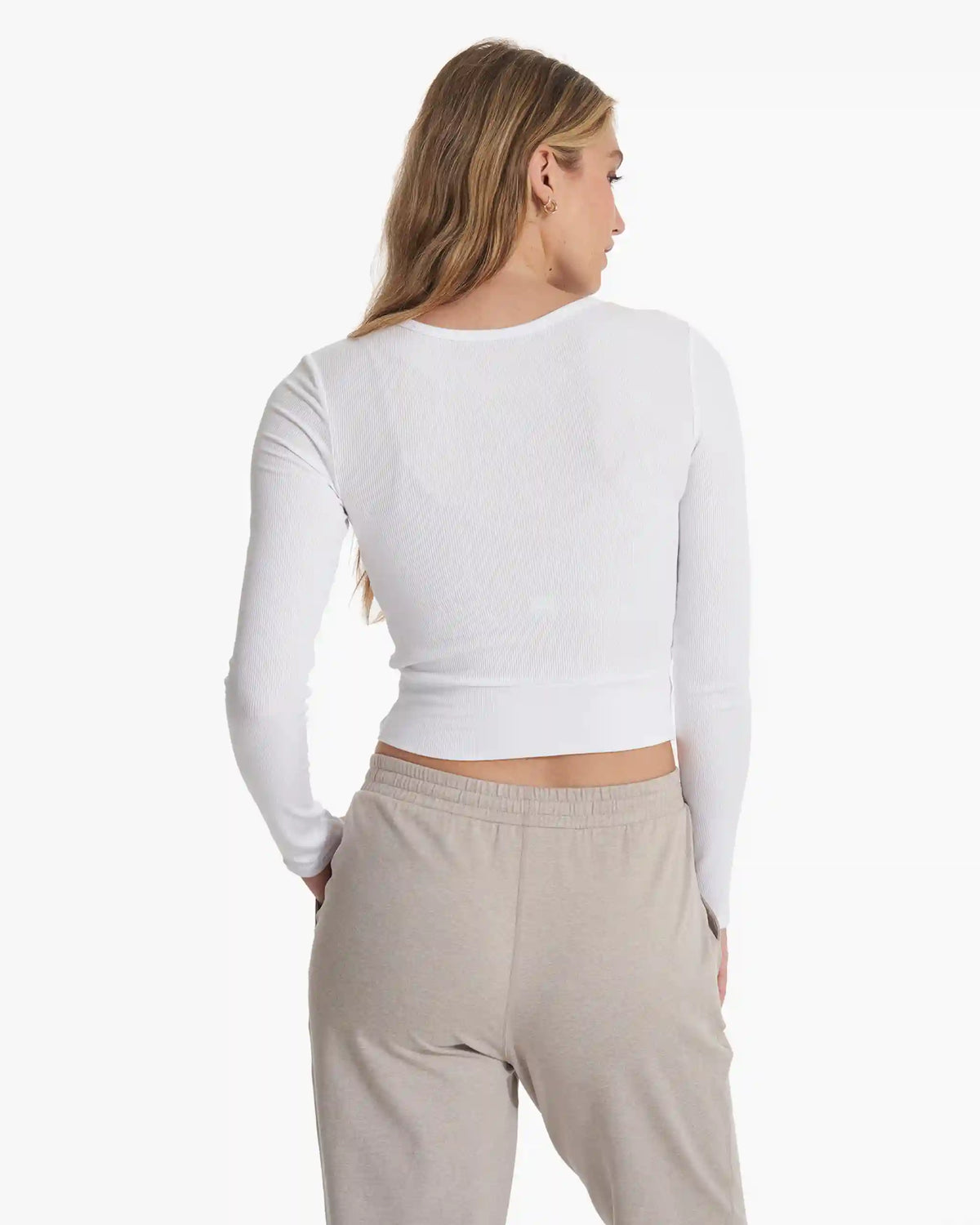 Long Sleeve Cove Twist Tee | White