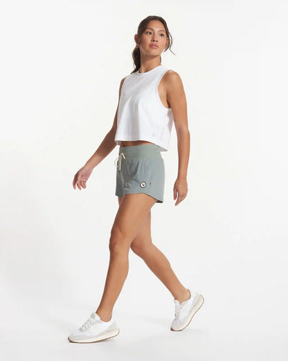 Feather Crop Tank | White