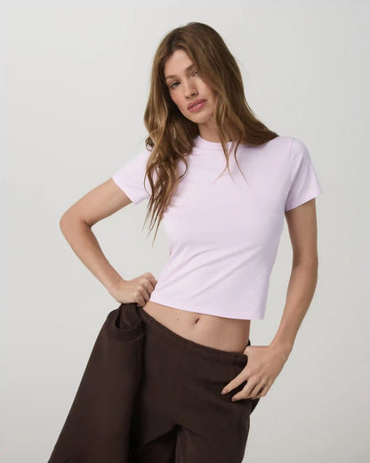 Feather Baby Tee | Lilac Breeze