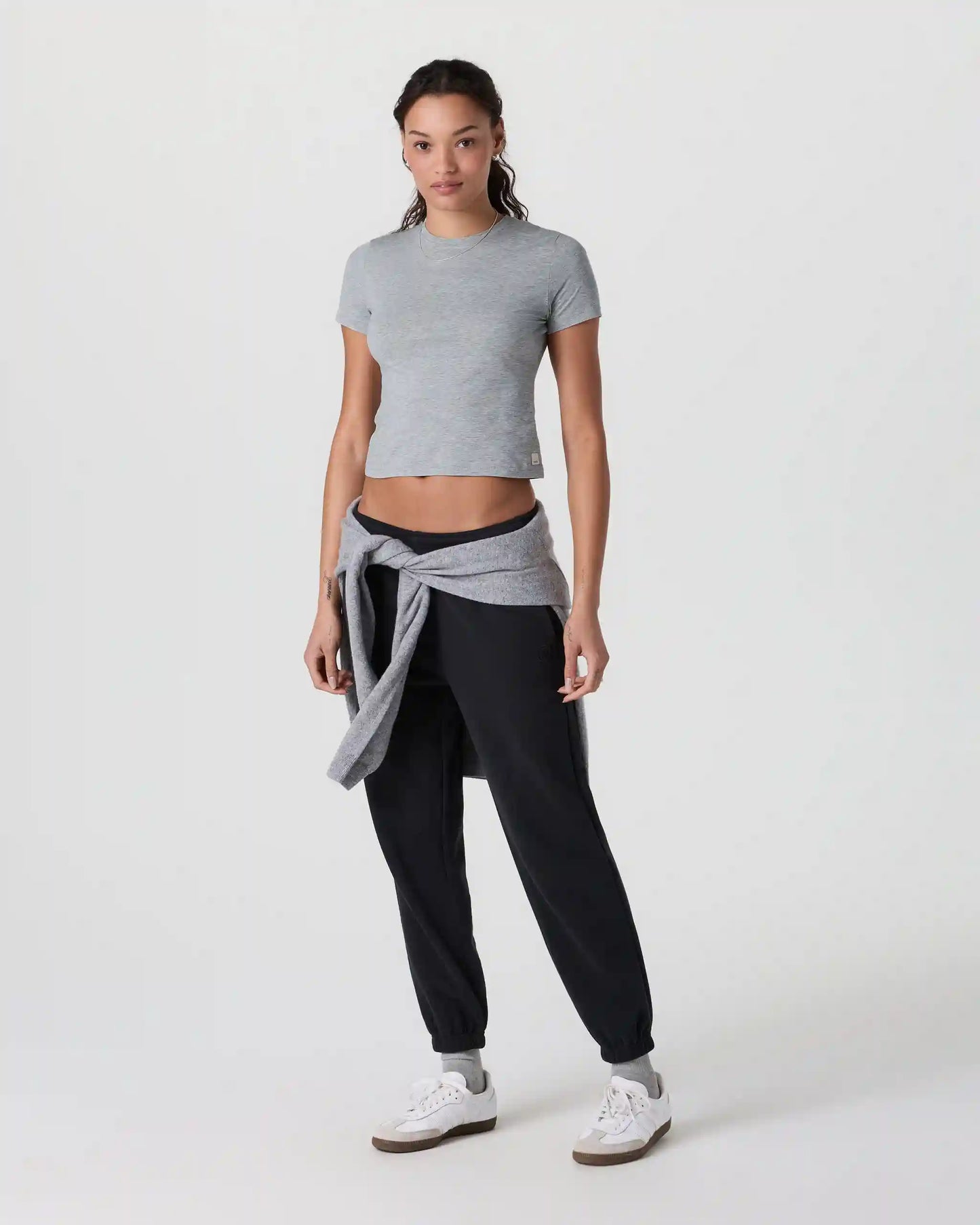 Feather Baby Tee | Light Heather Grey