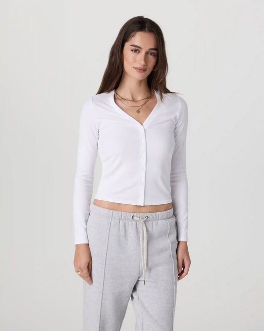 Long Sleeve Pose Cardigan | White