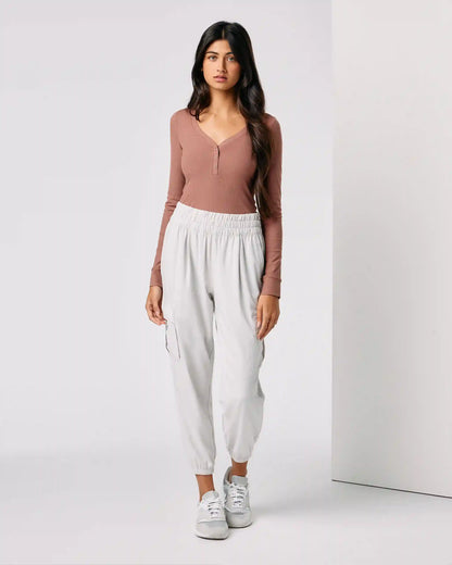 Long Sleeve Pose Henley | Terracotta