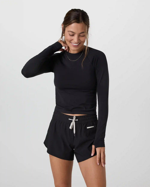 Long Sleeve Surge Seamless Tee | Black
