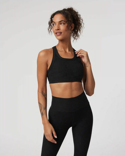 Elevation Racer Bra | Black Heather