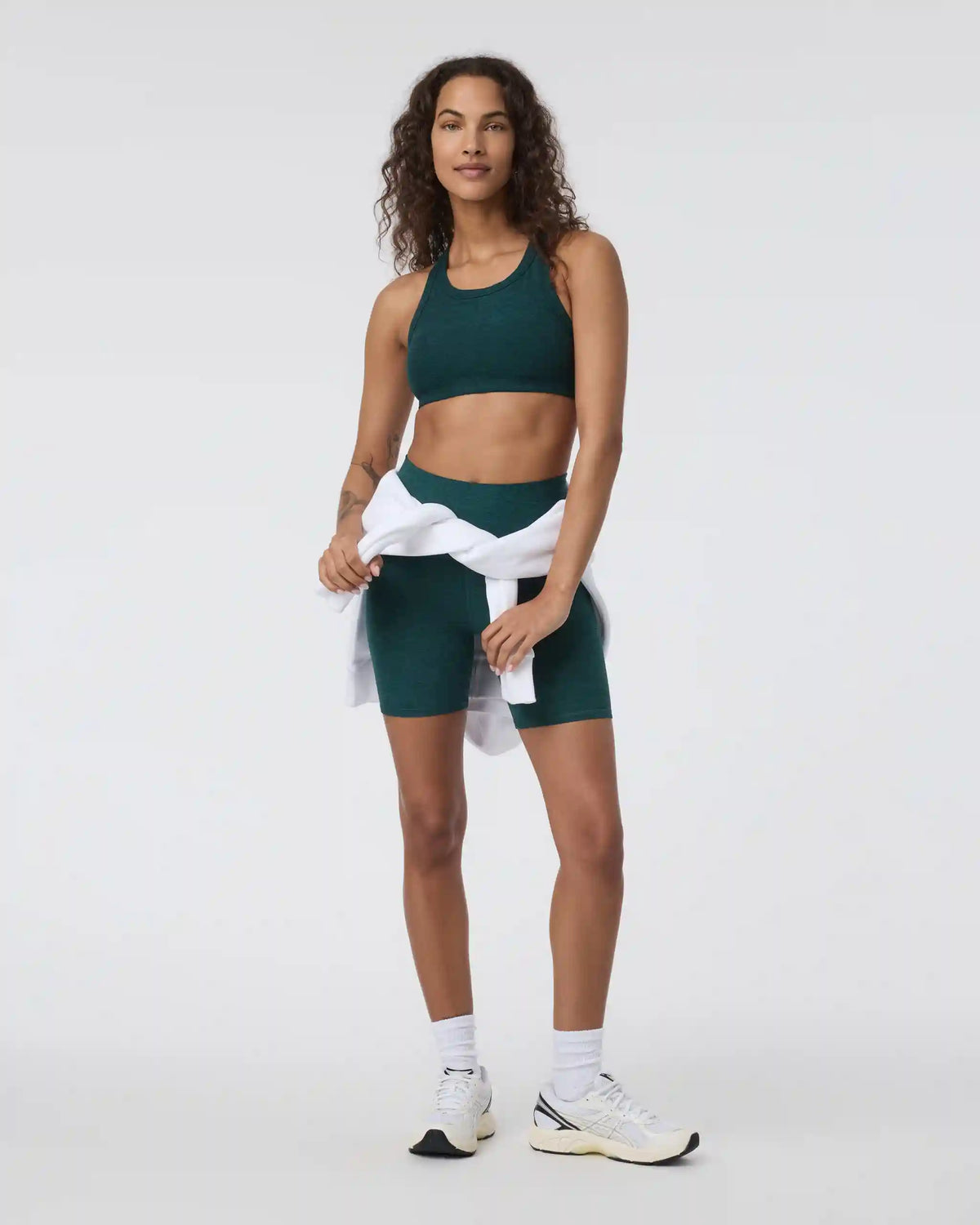 Elevation Racer Bra | Moss Heather