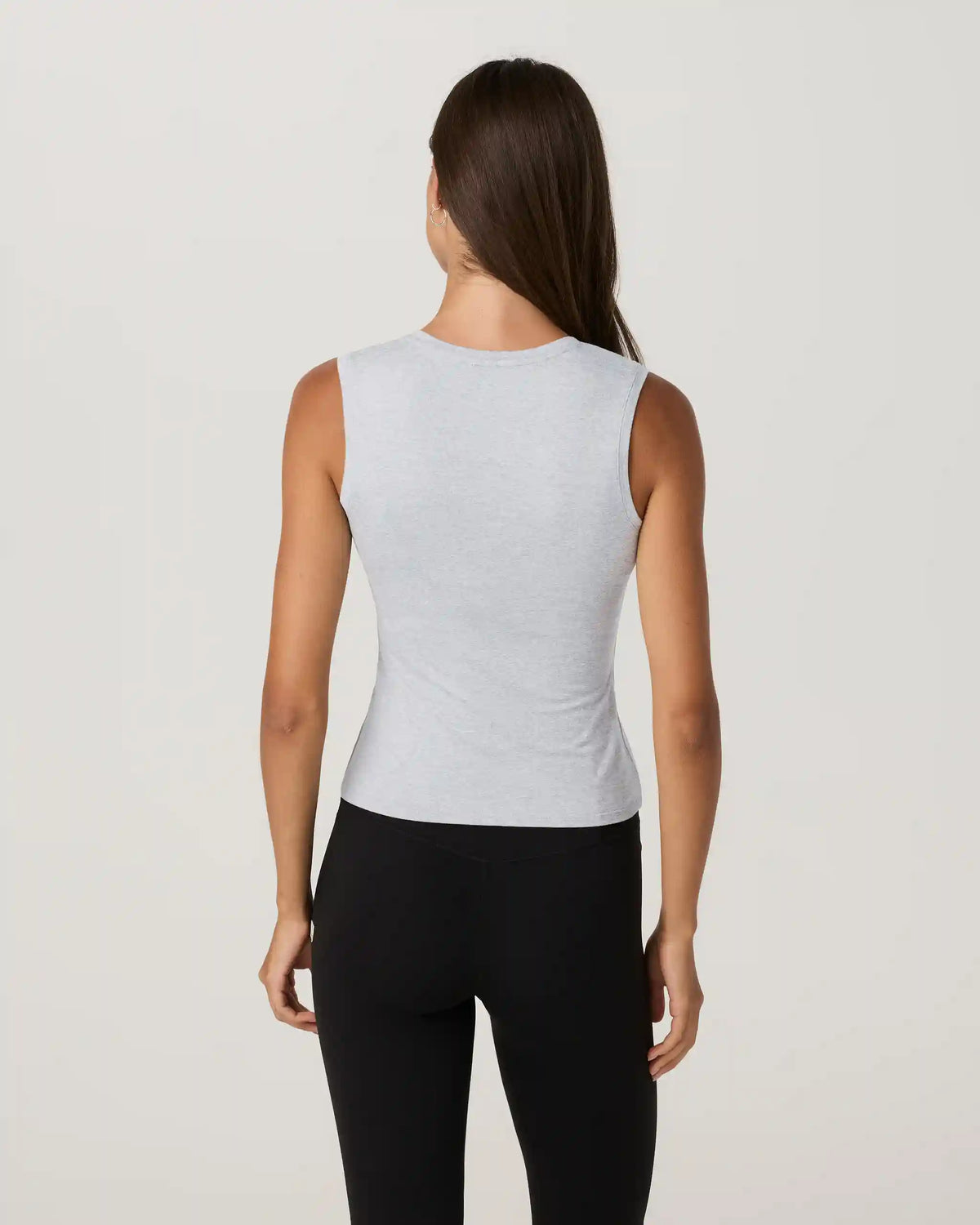 Halo Essential Scoop Tank Long | Pale Grey Heather