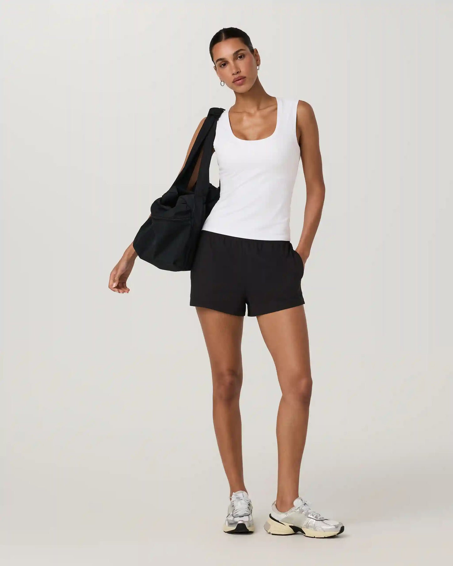 Halo Essential Scoop Tank Long | White Tonal