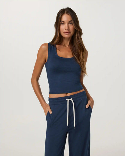 Halo Essential Scoop Tank | Blue Coast Heather