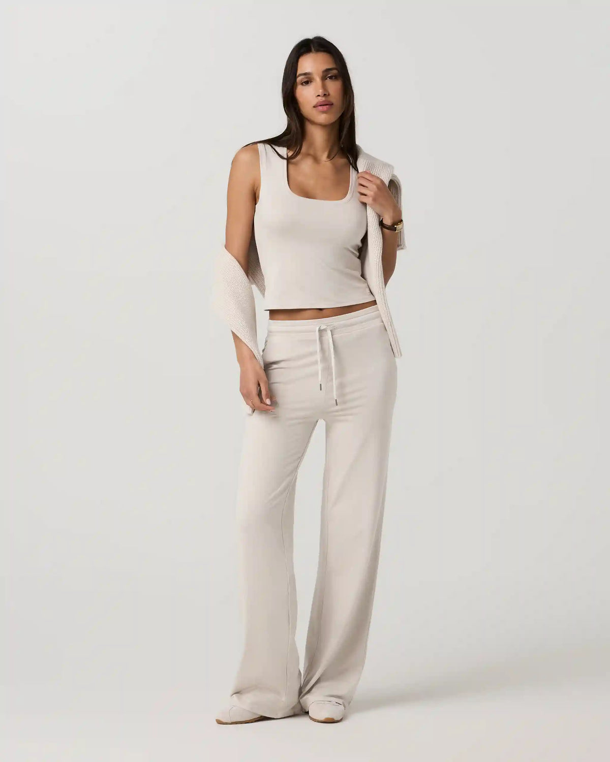 Halo Essential Scoop Tank | Ecru Heather